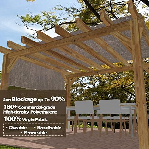 Alion Home Sun Shade Panel Privacy Screen with Grommets on 4 Sides for Outdoor, Patio, Awning, Window Cover, Pergola (8' x 16', Mocha Brown) - Image 3