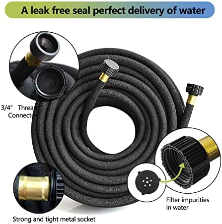Soaker Hose 100 Ft for Garden Beds with Fittings Kit, 1/2’’ Soaker Hose for Foundation Watering, Heavy Duty Water Saving Drip Hoses for Lawn, Landscaping, Garden(100 FT) - Image 2