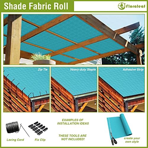 8'×21' Sun Shade Cloth Outdoor 95% UV Block Sunblock Shade Cover Fabric Roll Privacy Screen Fence for Pergola, Carport, Patio, Deck, Awning, Garden, Yard, Balcony, Backyard, Turquoise - Image 4