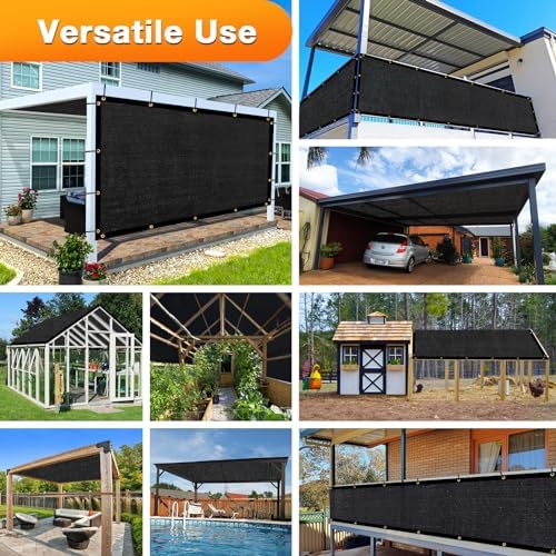 Artpuch Outdoor Pergola Shade Cover 14x24 FT Sun Shade Cloth with Grommets Black 90% UV Protection Canopy Patio Privacy Screen (Customized Available) - Image 6