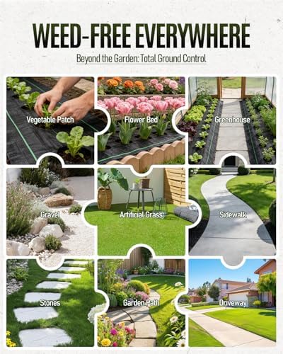 joyhalo 4ft x 300ft Heavy Duty Weed Barrier Fabric, 3.2oz Woven Geotextile - Image 6