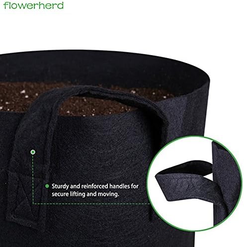 MIFXIN Potato Grow Bags 10 Gallon Vegetable Planter Bag with Handles Nonwoven Fabric Growing Container for Planting Potato Carrot Tomato Onion (5 Pack) - Image 5