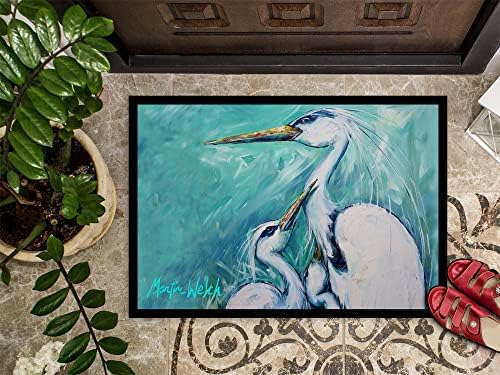 Caroline's Treasures MW1159MAT Mother's Love White Crane Doormat 18x27 Front Door Mat Indoor Outdoor Rugs for Entryway, Non Slip Washable Low Pile, 18H X 27W - Image 3