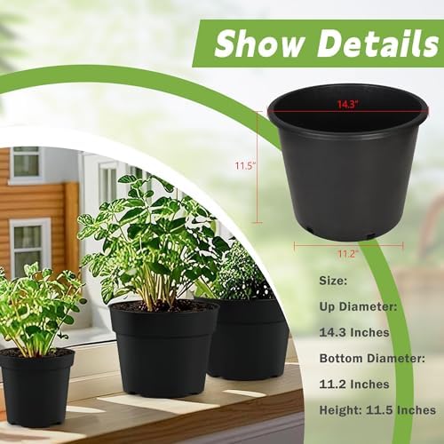 HOSTIC 7 Gallon pots for Plants 7 Gallon Flexible Nursery Pots Gallon Pot with Drainage Holes Plastic Plant Large Container Suitable for Indoor Outdoor Vegetables Flowers Plants 10 PCS - Image 4