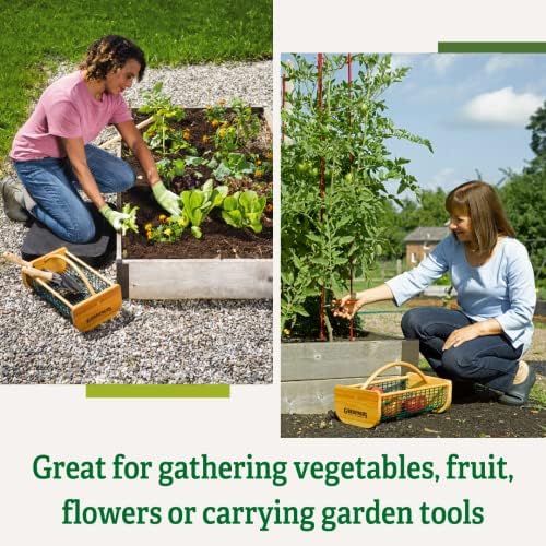 Gardener's Supply Company Garden Harvest Basket | Versatile Gardening & Vegetables Gathering Hod | Natural Smooth Pine - Maple Frame & Coated Mesh | 16"L x 9"W x 7"H - Small - Image 3
