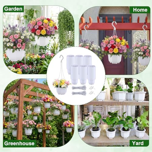 200 Pack 5.1 Inch Plastic Hanging Pots Bulk Nursery Hanging Planters with Hooks and Drainage Small Grower Pots for Indoor Outdoor Plants, Garden, Includes 200 Labels(White) - Image 6