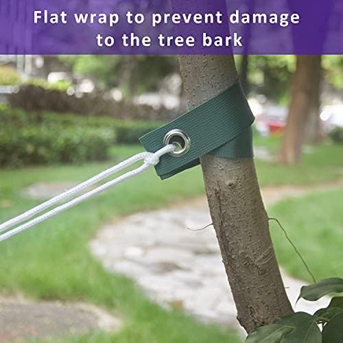 Heavy Duty Steel Tree Support Kit, Tree Stake Kit for Newly Planted Trees Against Bad Weather, Include 6 PCS Tree Straps for Staking, 6 PCS Tree Stakes and 2 PCS Rope of 31.2 FT for Anchoring (2) - Image 4