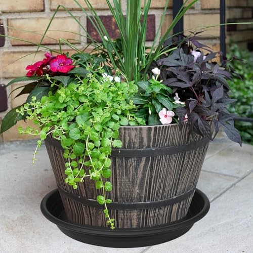 2 Pack of 19 inch Plant Saucer, 2.4" Depth Large Plant Saucer, Heavy Sturdy Plant Drainage Tray for Indoors, Bird Bath Bowls, Sturdy 18 inch Plastic Pot Tray for Planter 15-19"(Black) - Image 5