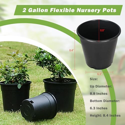 HOSTIC 2 Gallon Flexible Nursery Pots 10 PCS Gallon Pot with Drainage Holes - Image 4