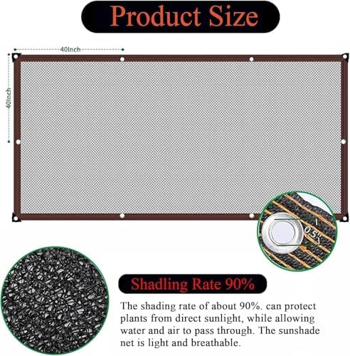 Shade Cloth - Garden Shade Mesh Netting with Grommets Outdoor Sun Shade Cover for Pergola Patio Plants Greenhouse Chicken Coop Black Shading Rate 70% -90% (6X3FT) - Image 6
