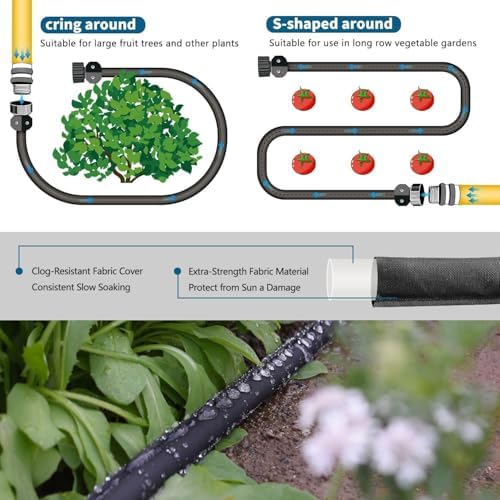 4-Pack Flat Soaker Hose 25FT for Garden Beds Linkable - Image 3