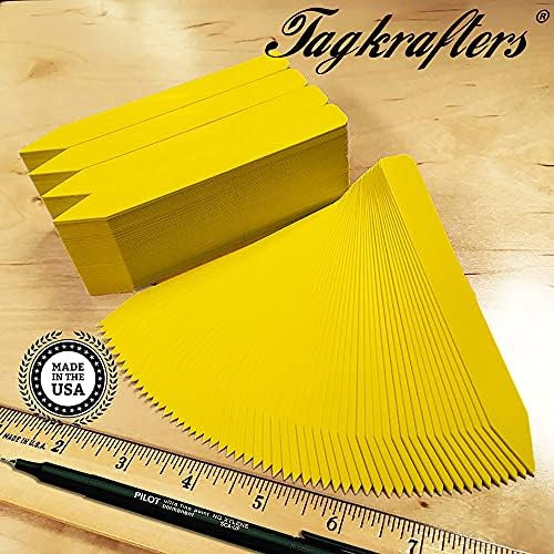 5" x 5/8" Yellow Premium Pot Stakes with Marker - 2,000 Pcs - Plastic Plant Tags and Labels - Nursery Garden Tree Labels Waterproof Writeable | Made in The USA | - Image 2