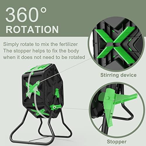 SQUEEZE master Light Weight Tumbling Compost Bin-Single Chamber Compost Tumbler 18.5 Gallon/70L - Image 4