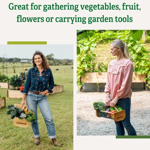 Gardener's Supply Company Large Garden Harvest Basket | Versatile Gardening & Vegetable Gathering Hod | Natural Smooth Pine - Maple Frame and Coated Mesh | 9"L x 11"W x 11"H - Image 7