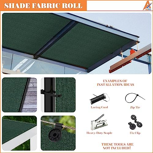 8' x 90' Sun Shade Roll Sun Shade Sunlight Blockage Cover for Outdoor Backyard Patio Pergola Greenhouse Plants (Green) - Image 7