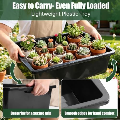 4Pack Garden Plant Potting Tray for Soil Mix & Repotting, 20.7"x15.6"x5.8" - Image 7