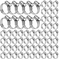 100 Pcs Stainless Steel Hose Clamps, Adjustable 5/8-1 In (16-25mm) by UZLUbuywithconfidence