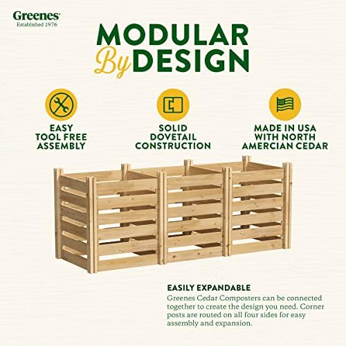 Greenes Fence Premium Cedar Wood Composter, 24" W x 48" L x 31" H (3/4" Thick) / 154.6 Gallons - Made in USA with North American Cedar - Image 4