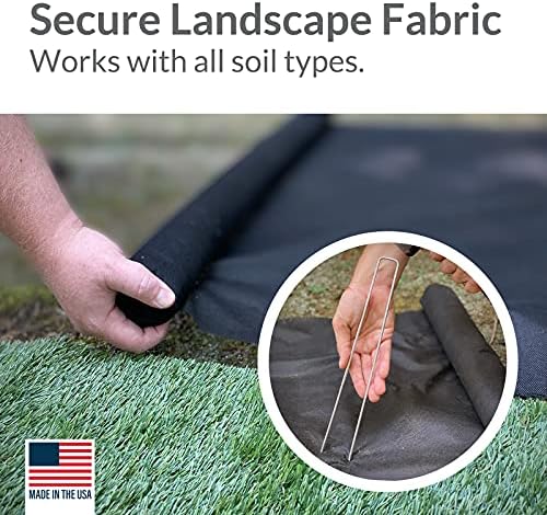 Pinnacle Mercantile Garden Stakes 12 Inch 9 Gauge Galvanized Steel Landscape Staples, Heavy Duty Landscape Fabric Stakes 150 Pack for Weed Barrier, Sod, Edging, Fencing and Drip Irrigation Made in USA - Image 3