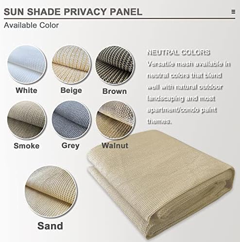 Alion Home Sun Shade Panel Privacy Screen with Grommets on 4 Sides for Outdoor, Patio, Awning, Window Cover, Pergola (6' x 10', Sand) - Image 6
