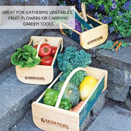Gardener's Supply Company Large Garden Harvest Basket | Versatile Gardening & Vegetable Gathering Hod | Natural Smooth Pine - Maple Frame and Coated Mesh | 9"L x 11"W x 11"H - Image 3