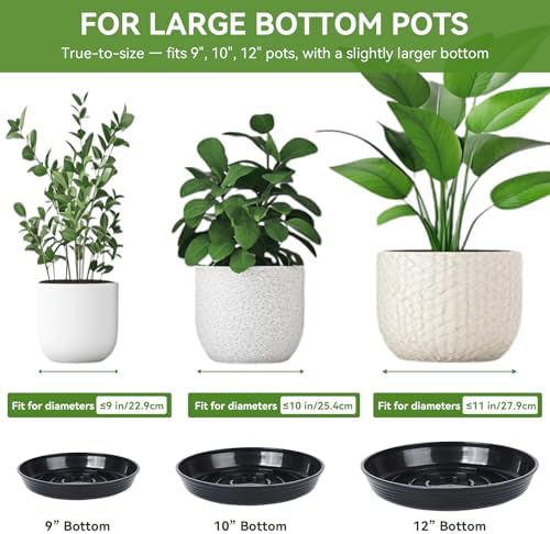 10Pack Plant Saucer 10 inch, Heavy Duty Flower Pot Saucers, Plant Pot Saucers Bulk, 1.5'' Deeper Plant Trays for Pots Durable Drip Trays for Potted Plants, Plant Saucers for Outdoors and Indoors - Image 6