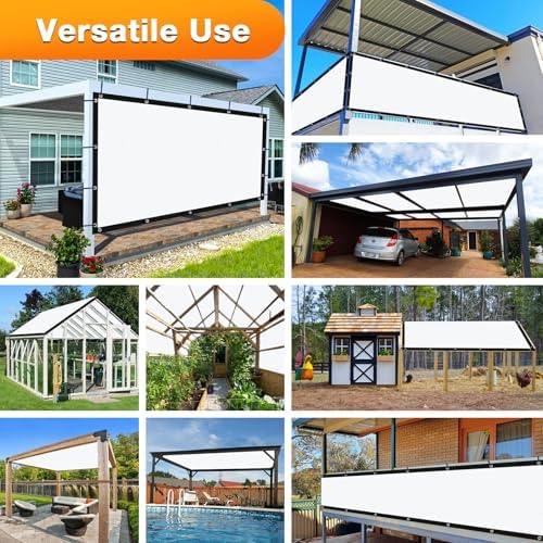 Artpuch Outdoor Pergola Shade Cover 10' X 18' Sun Shade Cloth with Grommets, 90% UV Protection Canopy Patio Privacy Screen (Customized Available) GN107, White - Image 6