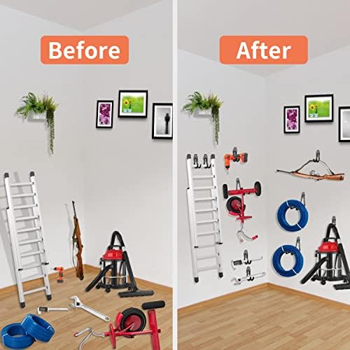 HUPBIPY 12 Pack Garage Hooks Heavy Duty, Wall Mount Ladder Hooks - Image 6