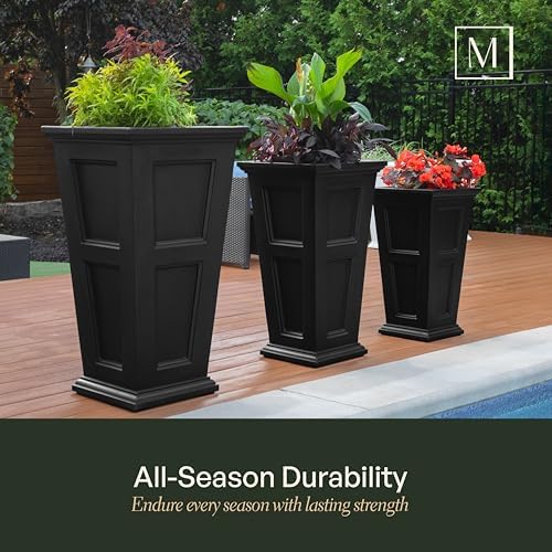Mayne Fairfield 28in Self-Watering Tall Square Planter, Graphite Grey - Image 4