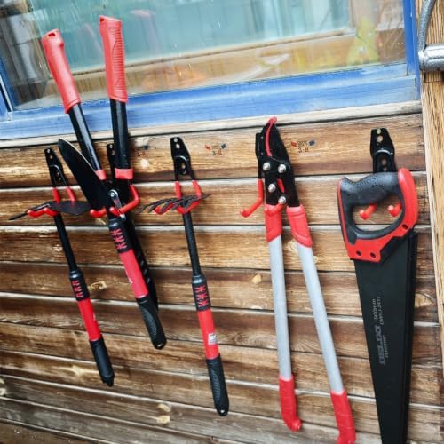 3-H Garage Wall Hooks 14 Pack,Garage Hooks Heavy Duty with Extra Welding Spots,Garage Hooks for Hanging,Garage Organizer for Garden,Lawn,Yard Tools,Chairs,Ladders,WeedEater,Shovel,Blower(Red) - Image 6