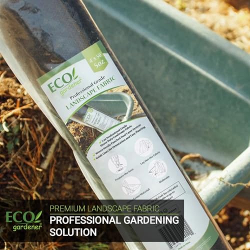 ECOgardener Premium 5oz Landscape Fabric, 4ft x 250ft Pro Garden Weed Barrier - Durable & Heavy Duty Weed Block Gardening Mat, Easy Setup & Superior Weed Control, Eco-Friendly & Convenient Design - Image 2