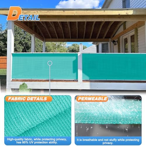 TANG Sun Shade Fabric Roll 8'x8' Shade Cloth for Garden Turquoise Green HDPE Mesh Shading Pergola Cover Replacement Canopy, 95% Blockage Sunshades for Outdoor Patio Backyard Plant - Image 4