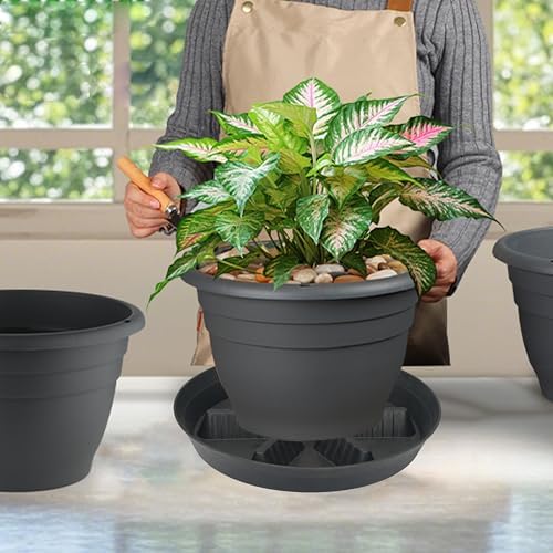 4 Pack Plant Saucer 17 inch 2 Pack, Raised Middle Plant Trays for Pots, Large Plastic Plant Saucers for Indoors, Water Tray for Plants,Drip Trays Plant Stand Water Catcher Tray, Pot Saucers for Plants - Image 6