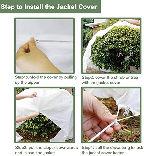 Plant Covers Freeze Protection Shrub Jacket 2.0oz/yd² Plant Covers for Trees 75"x83" Tree Plant Cover for Winter Frost Protection Pest Protection - Image 4