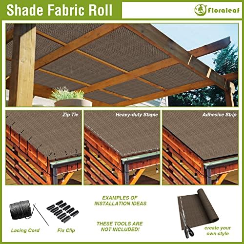 08' × 25' Sun Shade Cloth Outdoor 95% UV Block Sunblock Shade Cover Fabric Roll Privacy Screen Fence for Pergola, Carport, Patio, Deck, Awning, Garden, Yard, Balcony, Backyard, Green - Image 3