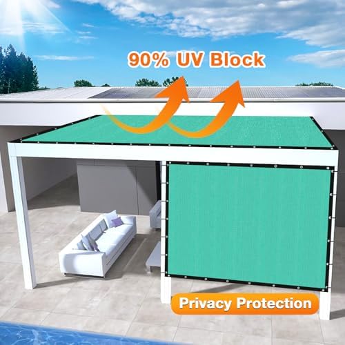Artpuch Outdoor Pergola Shade Cover 12' X 24' Sun Shade Cloth with Grommets, 90% UV Protection Canopy Patio Privacy Screen (Customized Available) GN107, Turquoise - Image 3