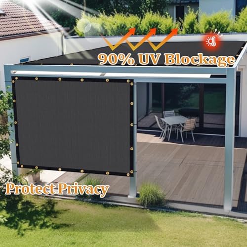 Shade&Beyond Customized Size 4' X 15' Shade Cloth with Grommets, 90% UV Protection UV Protection Mesh Tarp Sun Screens for Patio GN01, Dark Gray - Image 5