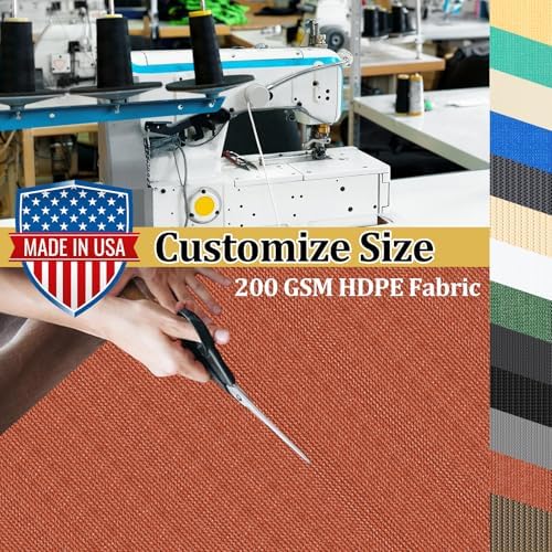 Shade&Beyond Customized Size 6' X 16' Shade Cloth with Grommets, 90% UV Protection UV Protection Mesh Tarp Sun Screens for Patio GN01, Rust Red - Image 3
