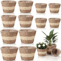AceOrbit 12 Pcs Wicker Plant Basket Bulk with Liners Woven Planter Baskets Bulk for Indoor Outdoor Seagrass Plants Woven Wicker Baskets for Flower Pots Cover and Room Decor (Mixed Size,Bohemian) by Unknown