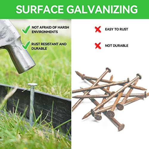 8 Inch Heavy Duty Landscape Stakes with Gasket Caps - 200 Sets Galvanized Spiral Garden Spikes Kit for Securing Weed Barrier Fabric, Artificial Turf, Tent and More - Image 6
