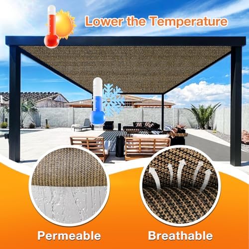 Artpuch Outdoor Pergola Shade Cover 7x23 FT Sun Shade Cloth with Grommets Mocha 90% UV Protection Canopy Patio Privacy Screen (Customized Available) - Image 4