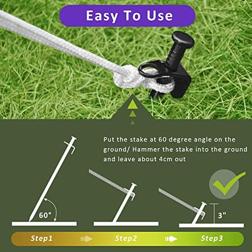 Heavy Duty Steel Tree Support Kit, Tree Stake Kit for Newly Planted Trees Against Bad Weather, Include 6 PCS Tree Straps for Staking, 6 PCS Tree Stakes and 2 PCS Rope of 31.2 FT for Anchoring (2) - Image 7