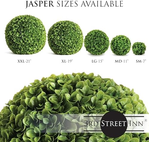 Artificial Jasper Topiary Balls for Outdoor Decor - 21", 2-Pack - Image 7