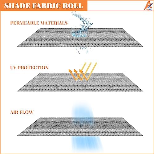 8' x 22' Sun Shade Roll Sun Shade Sunlight Blockage Cover for Outdoor Backyard Patio Pergola Greenhouse Plants (Light Gray) - Image 4