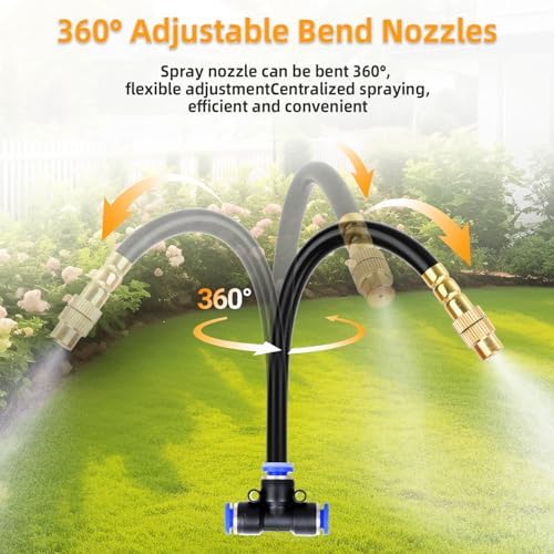 200FT Drip Irrigation System, 2026 Upgrade Garden Watering Kit with 32pcs 360° Adjustable Copper Nozzles, High-Flow DIY Sprinkler System for Large Gardens, Farms, Greenhouses, Lawns (200 ft) - Image 3