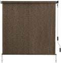 SMONTER Outdoor Sunshade Roller Shade 6'W x 6'H (72" Wx72 H), Exterior Cordless Roll Up Shades Blinds, UV Protection Shade Cloth with Crank Operation for Outside Windows Patio Porch Gazebo, Mocha by SMONTER