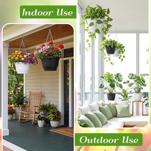 10 Pack Plastic Hanging Planter Bulk 10 Inch Hanging Baskets - Image 5
