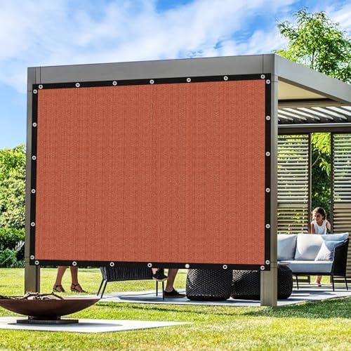 Artpuch 90% Sun Shade Cloth, 8 x 20 FT Pergola Shade Cover Canopy with Grommets, Sun Screen Fabric Tarp for Patio, Outdoor, Garden, Backyard, Rust Red by Artpuch