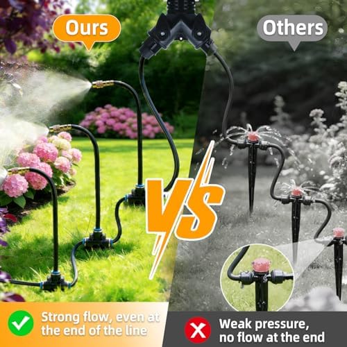 200FT Drip Irrigation System, 2026 Upgrade Garden Watering Kit with 32pcs 360° Adjustable Copper Nozzles, High-Flow DIY Sprinkler System for Large Gardens, Farms, Greenhouses, Lawns (200 ft) - Image 6