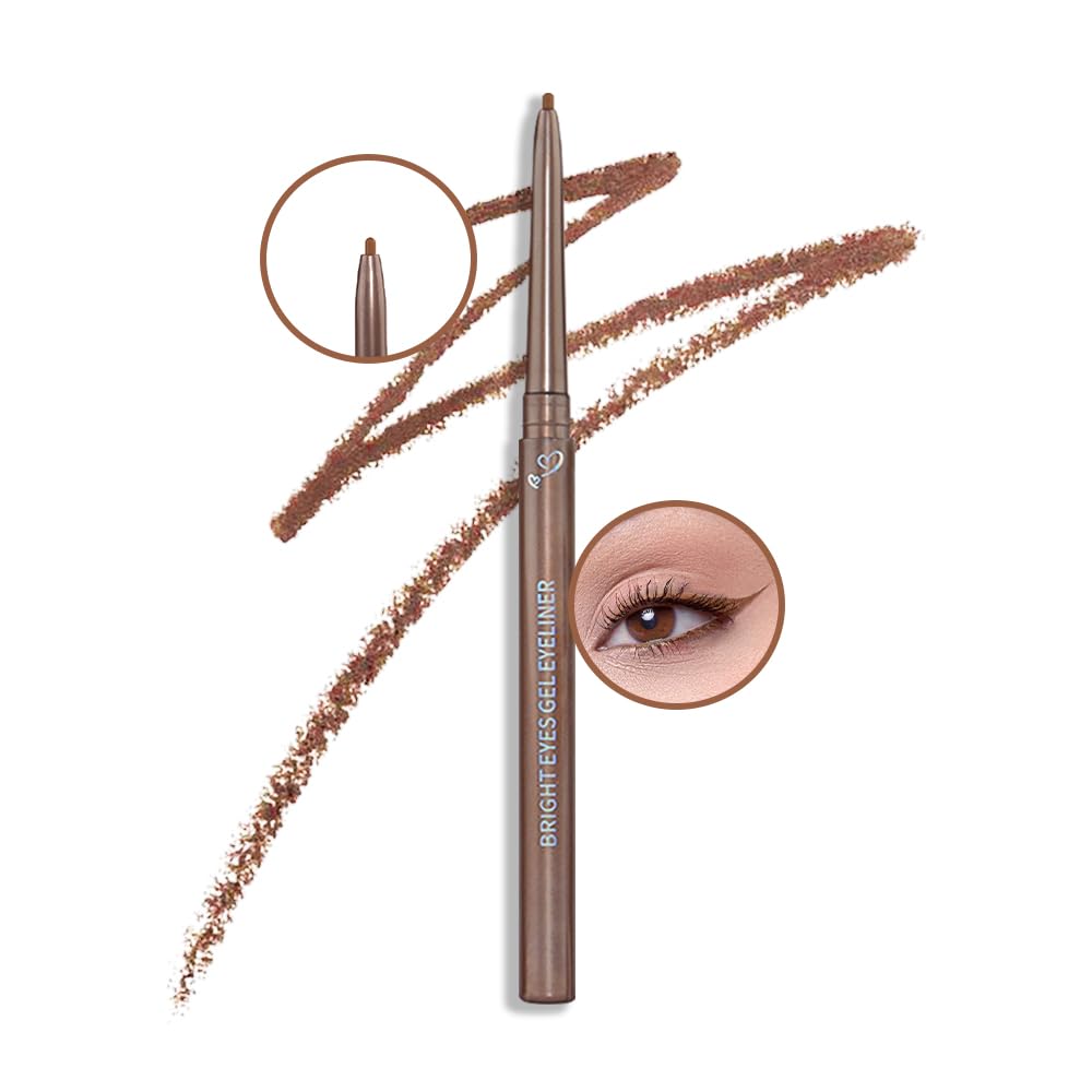 Kaely 1.5mm Light Brown Eyeliner Pencil, Gel Eye Liner Waterproof Smudge Proof, Long Lasting 16 Hour Wear, Vegan & Cruelty Free, 03